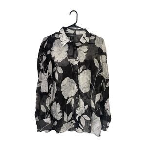 Bailey 44 Sheer Floral Button down relaxed fit size small